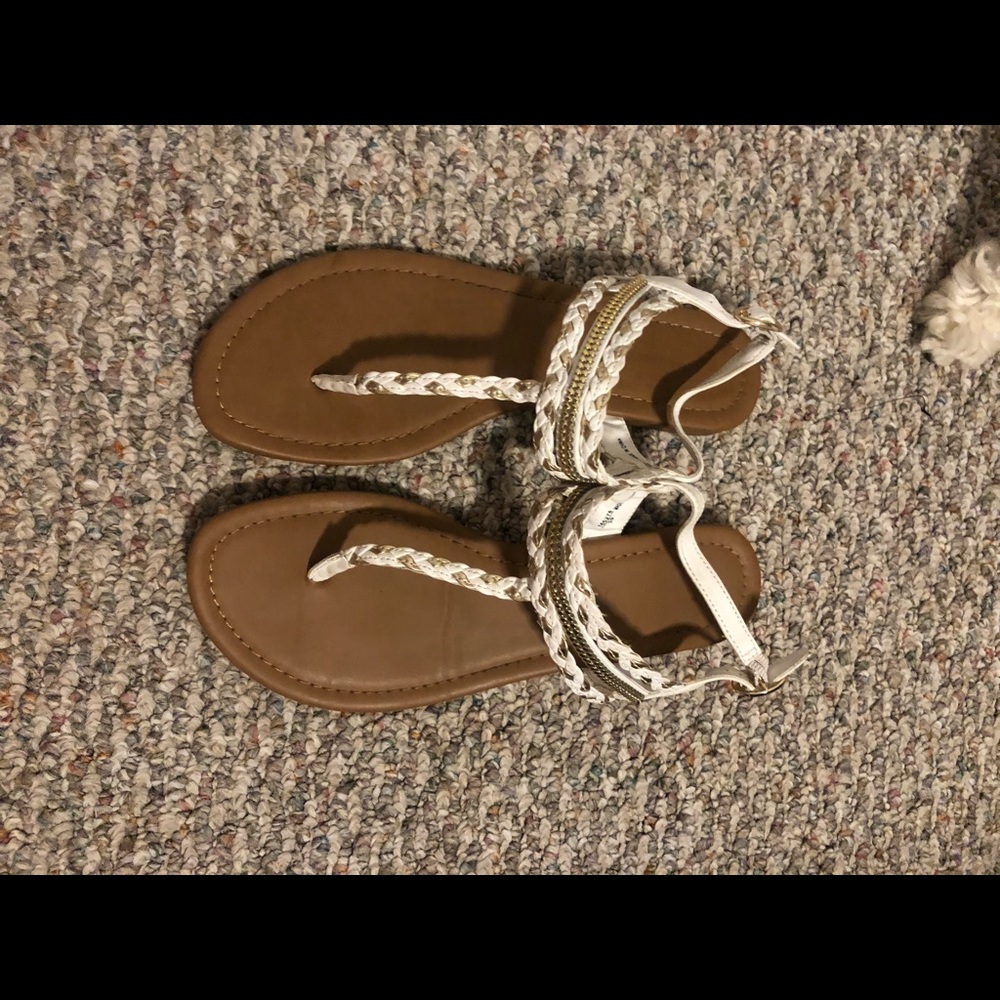 White and gold sandals